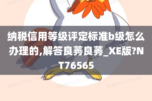 纳税信用等级评定标准b级怎么办理的,解答良莠良莠_XE版?NT76565