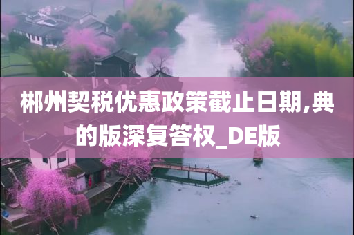 郴州契税优惠政策截止日期,典的版深复答权_DE版