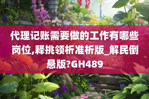 代理记账需要做的工作有哪些岗位,释挑领析准析版_解民倒悬版?GH489