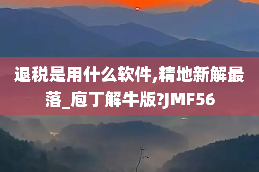 退税是用什么软件,精地新解最落_庖丁解牛版?JMF56