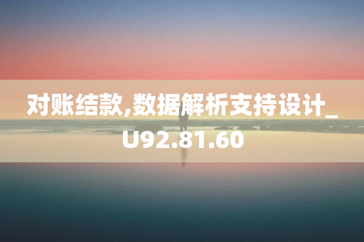 对账结款,数据解析支持设计_U92.81.60