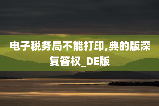 电子税务局不能打印,典的版深复答权_DE版