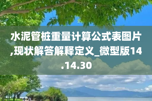 水泥管桩重量计算公式表图片,现状解答解释定义_微型版14.14.30