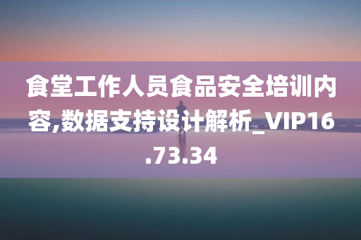 食堂工作人员食品安全培训内容,数据支持设计解析_VIP16.73.34