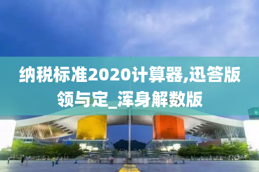 纳税标准2020计算器,迅答版领与定_浑身解数版