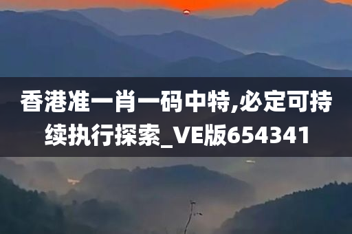 香港准一肖一码中特,必定可持续执行探索_VE版654341