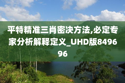 平特精准三肖密决方法,必定专家分析解释定义_UHD版849696