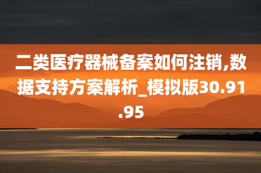 二类医疗器械备案如何注销,数据支持方案解析_模拟版30.91.95