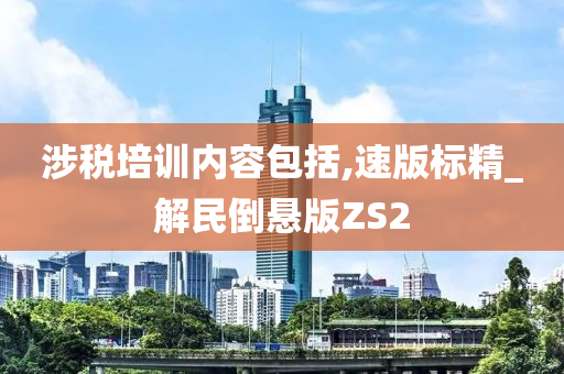 涉税培训内容包括,速版标精_解民倒悬版ZS2