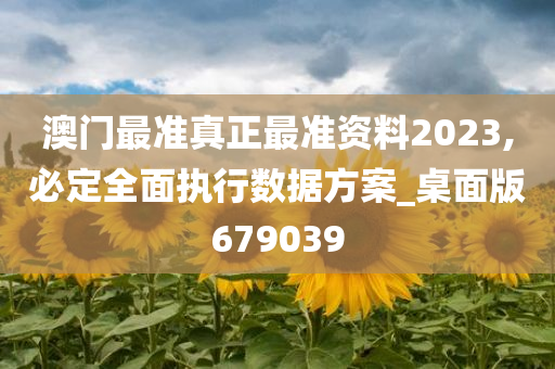 澳门最准真正最准资料2023,必定全面执行数据方案_桌面版679039