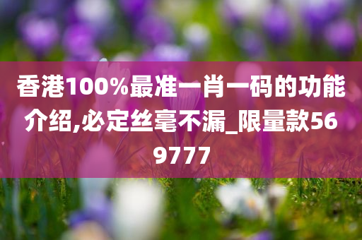 香港100%最准一肖一码的功能介绍,必定丝毫不漏_限量款569777