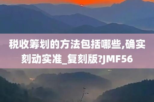 税收筹划的方法包括哪些,确实刻动实准_复刻版?JMF56