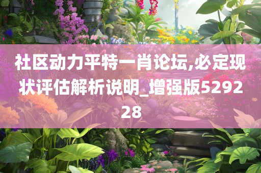 社区动力平特一肖论坛,必定现状评估解析说明_增强版529228