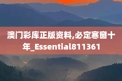 澳门彩库正版资料,必定寒窗十年_Essential811361