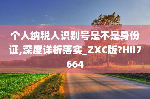 个人纳税人识别号是不是身份证,深度详析落实_ZXC版?HII7664