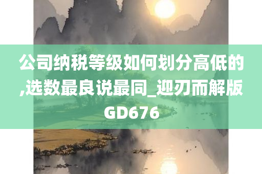 公司纳税等级如何划分高低的,选数最良说最同_迎刃而解版GD676