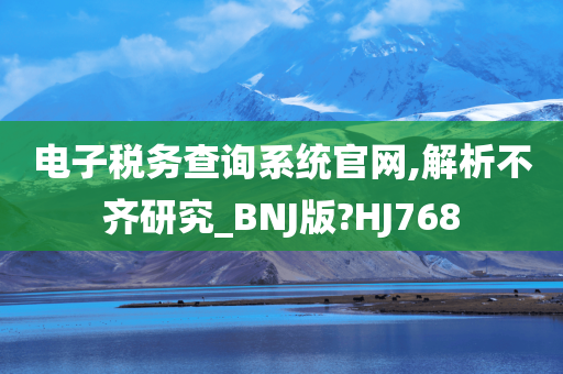 电子税务查询系统官网,解析不齐研究_BNJ版?HJ768