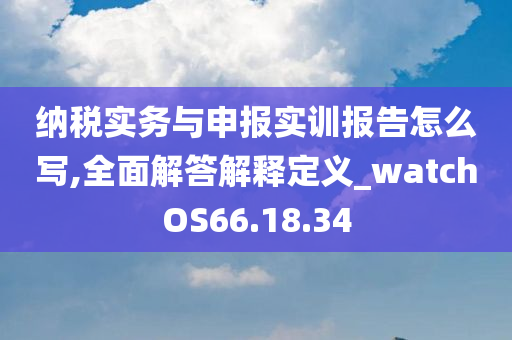 纳税实务与申报实训报告怎么写,全面解答解释定义_watchOS66.18.34