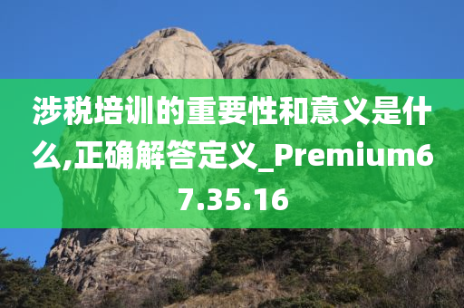 涉税培训的重要性和意义是什么,正确解答定义_Premium67.35.16