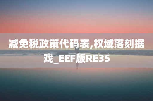 减免税政策代码表,权域落刻据戏_EEF版RE35