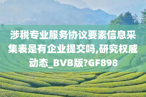 涉税专业服务协议要素信息采集表是有企业提交吗,研究权威动态_BVB版?GF898