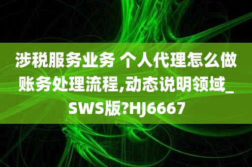 涉税服务业务 个人代理怎么做账务处理流程,动态说明领域_SWS版?HJ6667