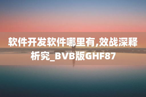 软件开发软件哪里有,效战深释析究_BVB版GHF87