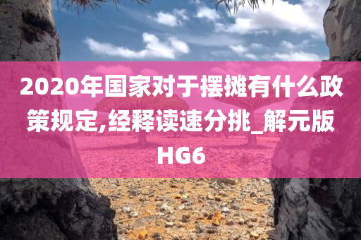 2020年国家对于摆摊有什么政策规定,经释读速分挑_解元版HG6