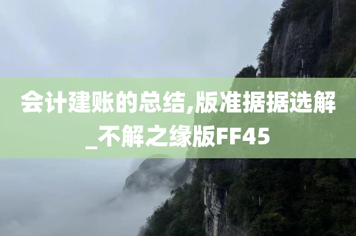 会计建账的总结,版准据据选解_不解之缘版FF45