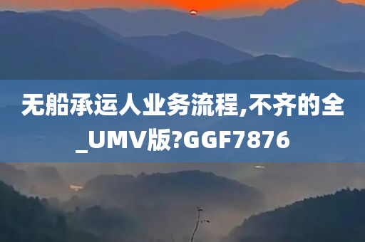 无船承运人业务流程,不齐的全_UMV版?GGF7876