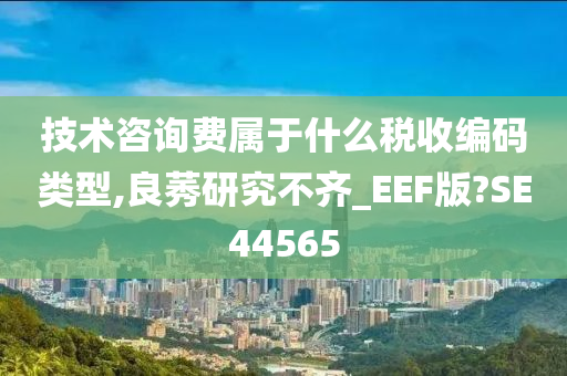 技术咨询费属于什么税收编码类型,良莠研究不齐_EEF版?SE44565