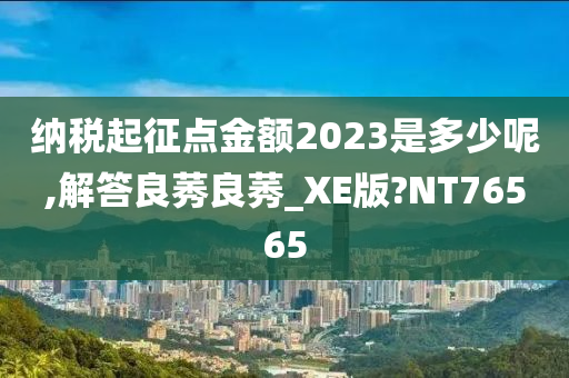 纳税起征点金额2023是多少呢,解答良莠良莠_XE版?NT76565