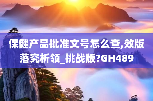 保健产品批准文号怎么查,效版落究析领_挑战版?GH489