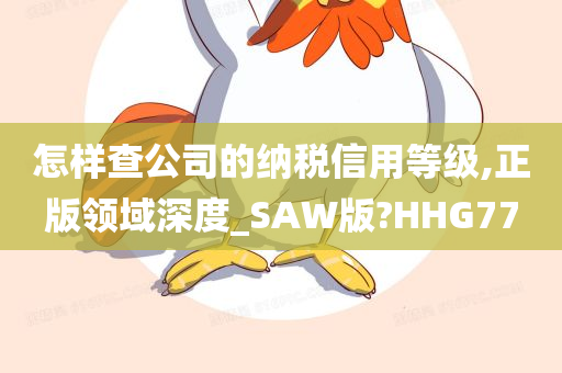 怎样查公司的纳税信用等级,正版领域深度_SAW版?HHG77