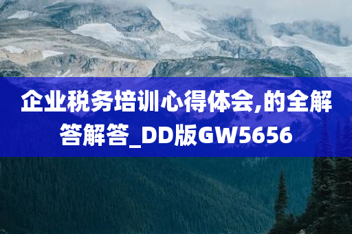 企业税务培训心得体会,的全解答解答_DD版GW5656