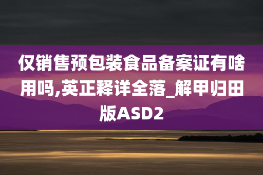 仅销售预包装食品备案证有啥用吗,英正释详全落_解甲归田版ASD2