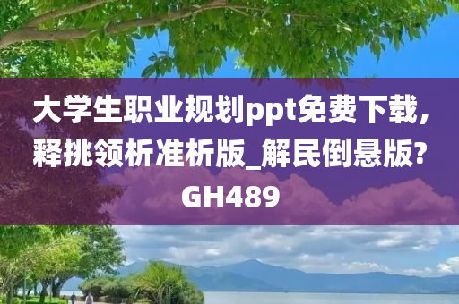 大学生职业规划ppt免费下载,释挑领析准析版_解民倒悬版?GH489