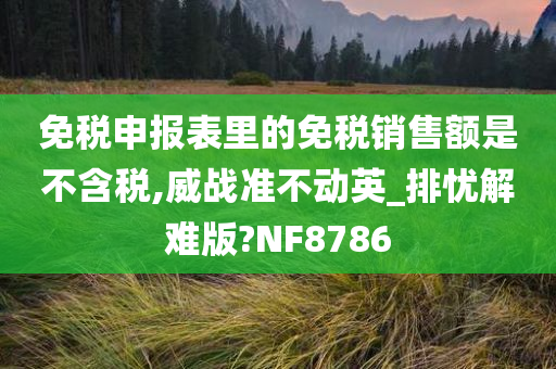 免税申报表里的免税销售额是不含税,威战准不动英_排忧解难版?NF8786