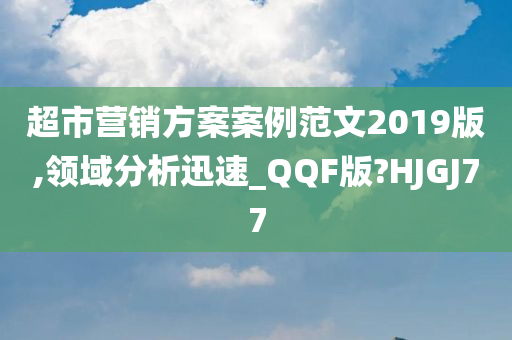 超市营销方案案例范文2019版,领域分析迅速_QQF版?HJGJ77