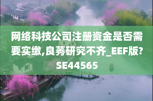 网络科技公司注册资金是否需要实缴,良莠研究不齐_EEF版?SE44565