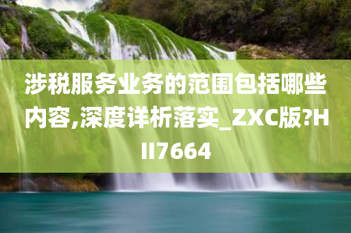 涉税服务业务的范围包括哪些内容,深度详析落实_ZXC版?HII7664