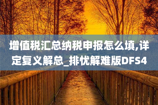 增值税汇总纳税申报怎么填,详定复义解总_排忧解难版DFS4