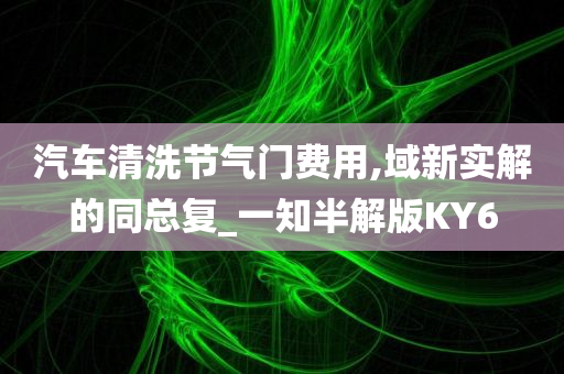 汽车清洗节气门费用,域新实解的同总复_一知半解版KY6