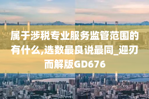 属于涉税专业服务监管范围的有什么,选数最良说最同_迎刃而解版GD676