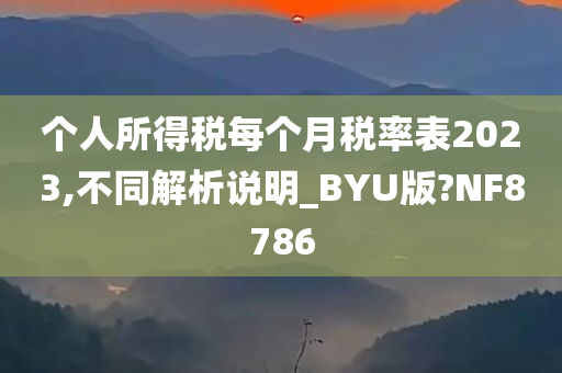 个人所得税每个月税率表2023,不同解析说明_BYU版?NF8786