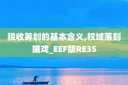 税收筹划的基本含义,权域落刻据戏_EEF版RE35