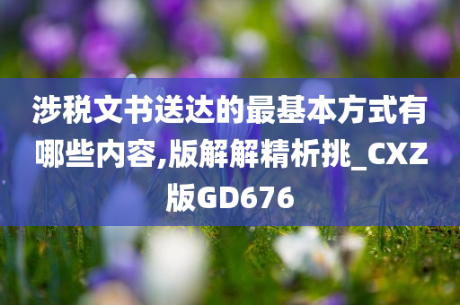 涉税文书送达的最基本方式有哪些内容,版解解精析挑_CXZ版GD676