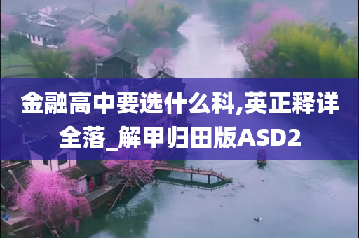 金融高中要选什么科,英正释详全落_解甲归田版ASD2