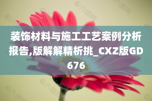 装饰材料与施工工艺案例分析报告,版解解精析挑_CXZ版GD676