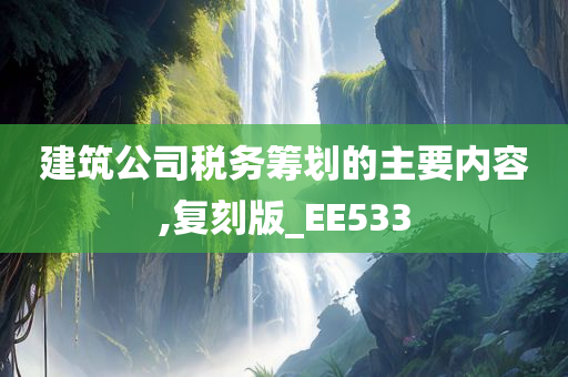 建筑公司税务筹划的主要内容,复刻版_EE533